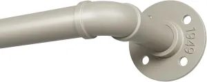 1 Inch Curtain Rods for Windows 72 to 144, Outdoor Industrial Adjustable Blackout Curtain Rod, Indoor Heavy Duty Wrap Around Drapery Pole, Nickel, 72-144"