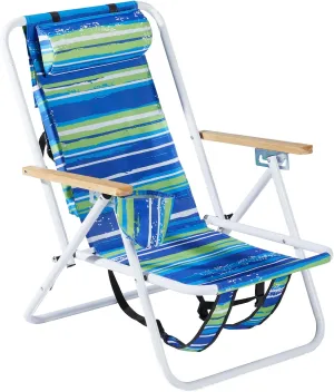 1 Pack Outdoor Beach Portable Lawn Chair,Portable Lightweight Folding Chair for Adults,Folding Beach Chair,Portable Backpack Foldable Camping Chair,with Cup Holder,for Patio Pool Yard Garden (Blue)
