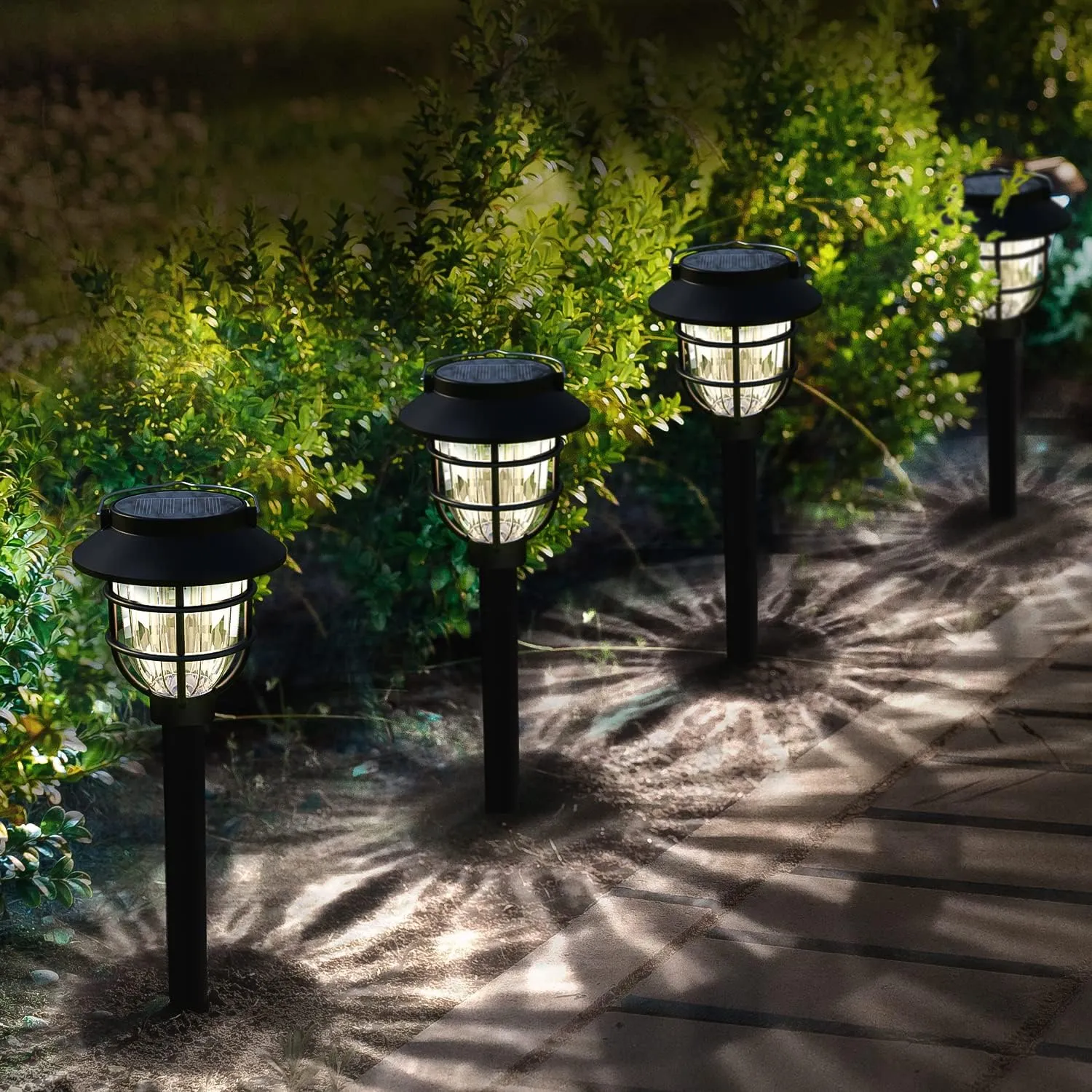 10 Pack Solar Pathway Lights Outdoor - Bright Solar Powered Garden Light with Warm White LED, Auto On/Off Waterproof Path Lights Decorative, Landscape Lighting for Yard Patio Walkway Driveway