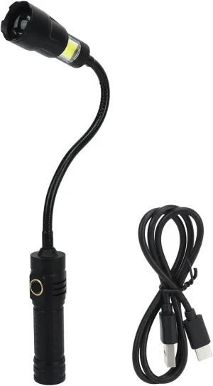 1000LM LED Work Light Magnetic Flexible LED Flashlight TYPE C Zoomable Torch Light with COB Side Light