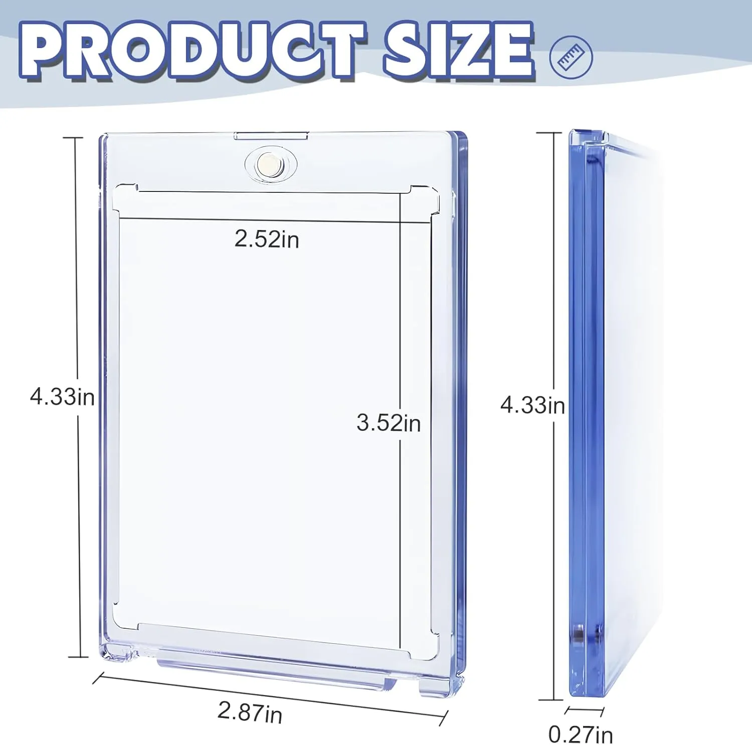 100ct Magnetic Card Holder for Trading Cards,35pt One Touch Card Holder,UV Protectors Hard Plastic,Display Card Case for Sports Card, Baseball Card Holders,Football Card,Game,Cards (100 Pack)