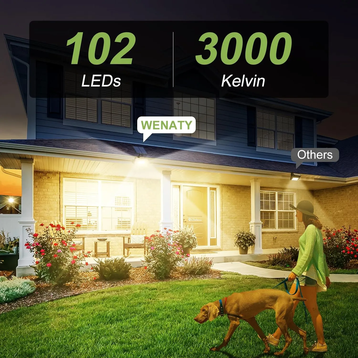 102 LED Solar Spot Lights Outdoor Waterproof IP65, Adjustable Landscape Spotlights, [8 Pack/4 Modes] Auto On/Off Solar Powered Flood Lights for Outside Yard Garden Wall Pathway (Warm White)