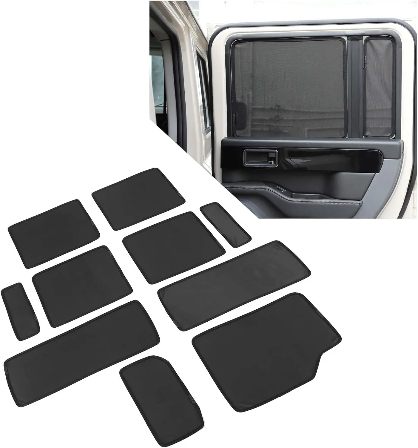 10Pack Car Full Window Shades Compatible with Ineos Grenadier 2020-2025 Strong-Light Blocking&UV Protection Privacy Shades，Essential Interior Accessories for Baby,Camping and Napping Curtains