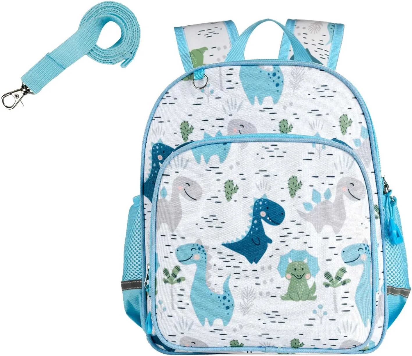 12 Inch Kids Toddler Preschool Travel Backpack Cute Cartoon Backpack For Girls Boys Baby School Bag for Ages 2-4 Daycare Travel Bags for Outdoor Sports Lightweight Anti-Loss(White dinosaur)