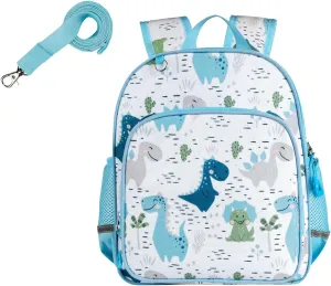 12 Inch Kids Toddler Preschool Travel Backpack Cute Cartoon Backpack For Girls Boys Baby School Bag for Ages 2-4 Daycare Travel Bags for Outdoor Sports Lightweight Anti-Loss(White dinosaur)