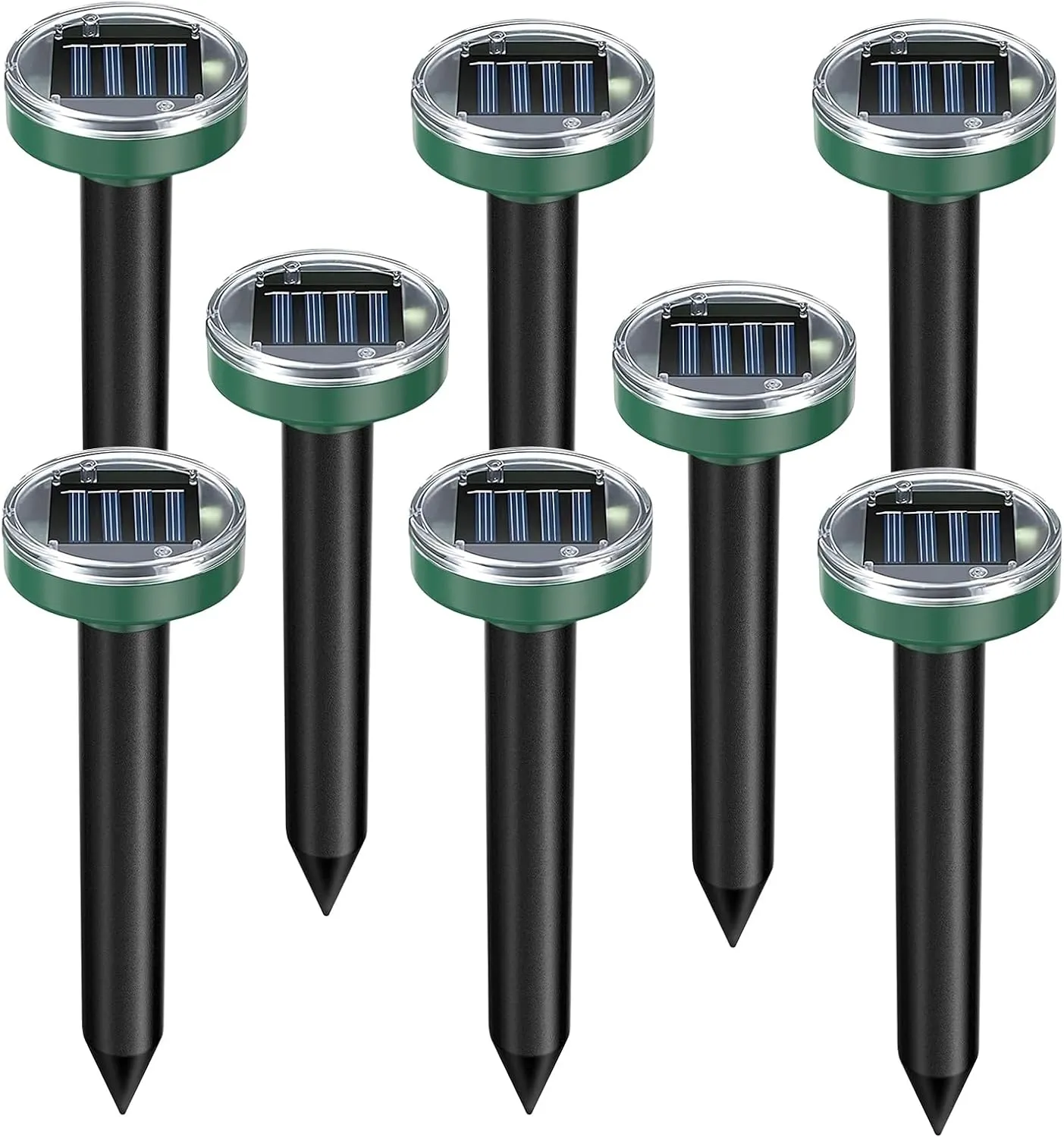 12 Pack Solar Powered Mole Repellent, Ultrasonic Snake, Groundhog, Gopher, Vole Sonic Mole Deterrent Spikes Outdoor for Lawn Garden & Yard