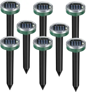 12 Pack Solar Powered Mole Repellent, Ultrasonic Snake, Groundhog, Gopher, Vole Sonic Mole Deterrent Spikes Outdoor for Lawn Garden & Yard