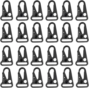12 Pieces 1 Inch Enlarged Mouth Clip Sling Clasp Hook for Keychain Snap Hooks Outdoor Bag Backpack Tactical Carabiners