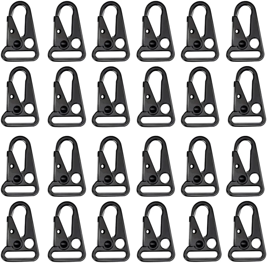 12 Pieces 1 Inch Enlarged Mouth Clip Sling Clasp Hook for Keychain Snap Hooks Outdoor Bag Backpack Tactical Carabiners