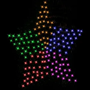 150cm SOLAR LED RAINBOW STAR NET