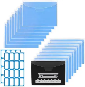 16 PCS Stamp and Die Storage Bag and Magnetic Sheet - Die Storage Set for Cutting,Scrapbooking,Storing Craft Dies-Blue