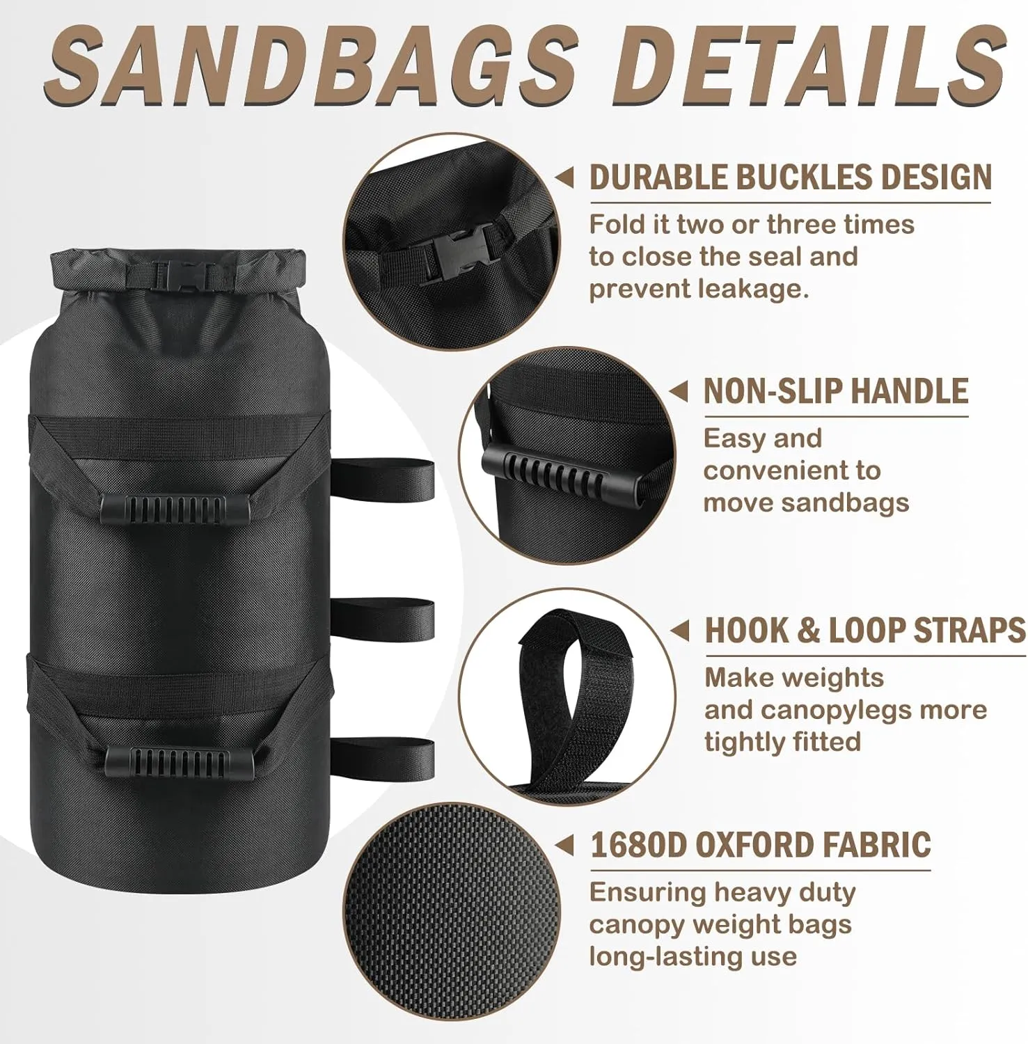 160 LBS Canopy Sandbags Set of 4, Extra Large Heavy Duty Tent Gazebo Outdoor Sandbags for Canopy Legs