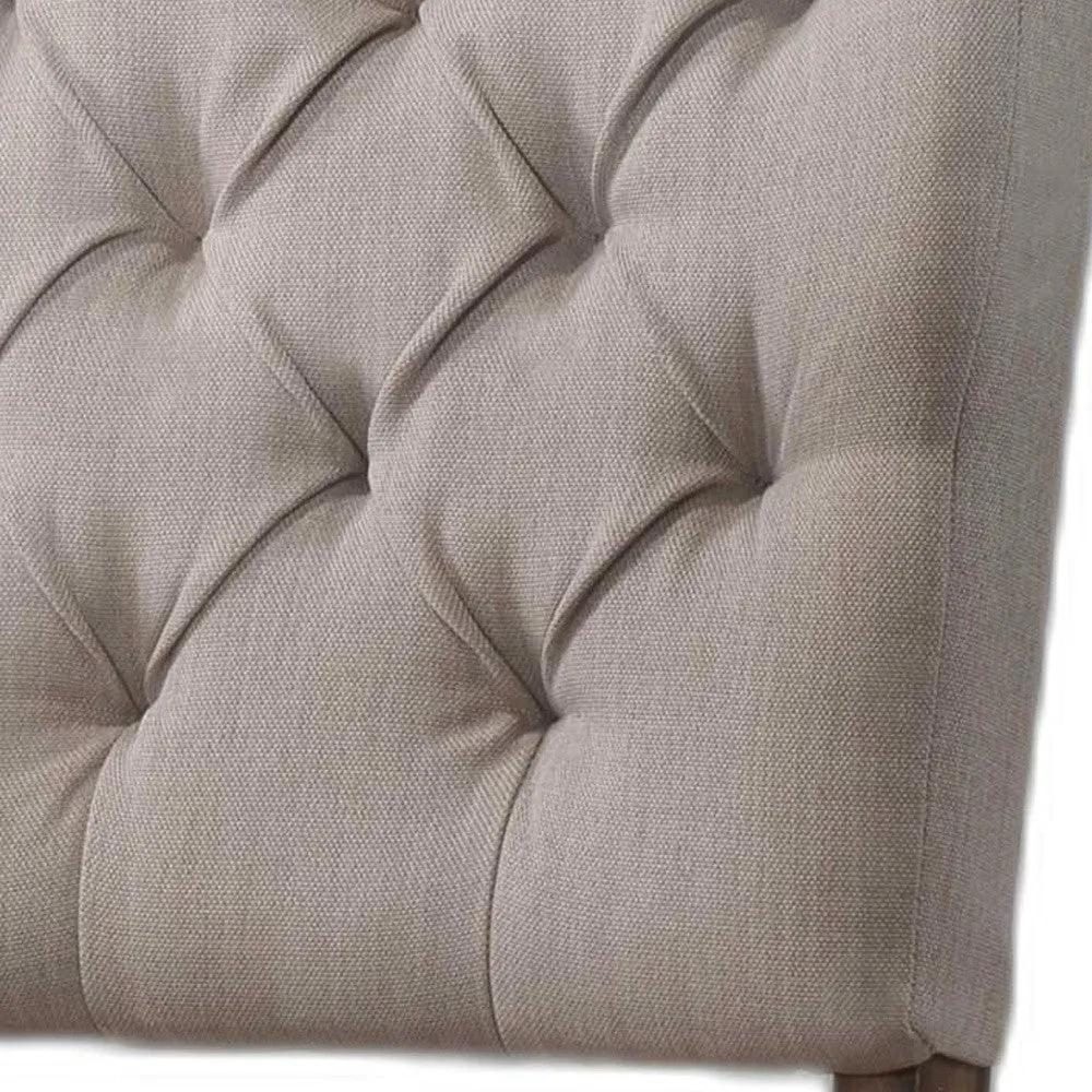 19" X 23" X 43" 2pc Cream Linen And Weathered Oak Side Chair