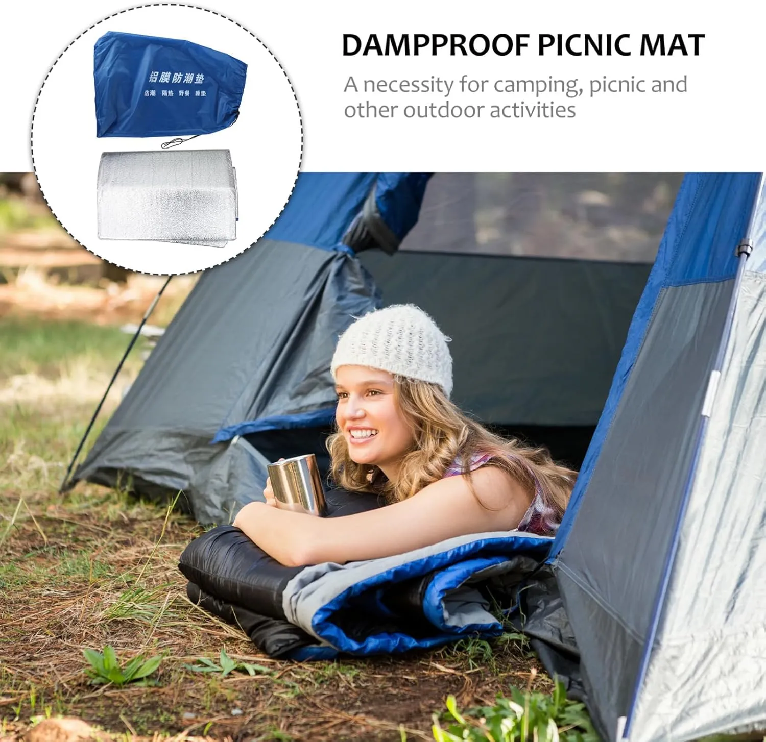 1pc Picnic Blanket Outdoor Dampproof Mat Camping Mat Picnic Mat