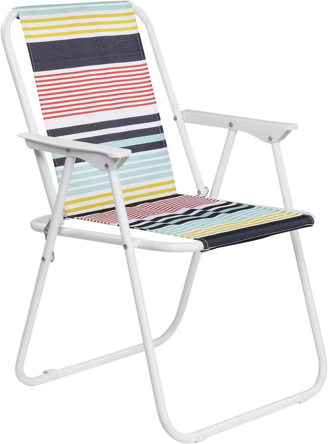 2 Pack Patio Folding Lawn Chairs for Adults,Outdoor/Indoor Portable Beach Chair,Folding Webbed Lawn Beach Chair,Foldable Camping Chairs,Supports 264 lbs,for Garden, Travel (Colour, 50.5x44x75cm)