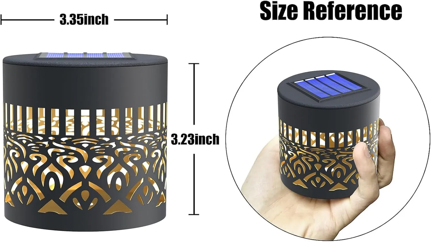 2 Pack Solar Fence Lights Metal Solar Powered Outdoor Deck Step Wall Lights Mandala Theme Waterproof Fence Light for Garden Post Patio Backyard Yard Decor (2 Pack)