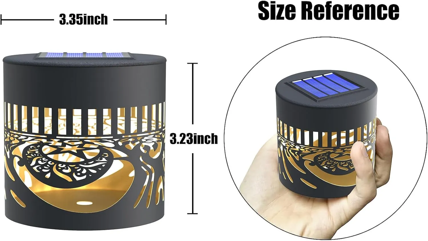 2 Pack Solar Fence Lights Metal Solar Powered Outdoor Wall Deck Step Lights Tree Theme Waterproof Fence Light for Garden Post Patio Backyard Yard Decor (Tree, 2 Pack)