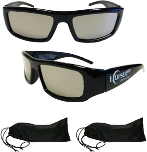 2-Pack The Eclipser HD Plastic Solar Glasses And Eclipser Case - ISO Approved - Made in the USA (Eclipser HD and Get Eclipsed) Solar Eclipse Glasses