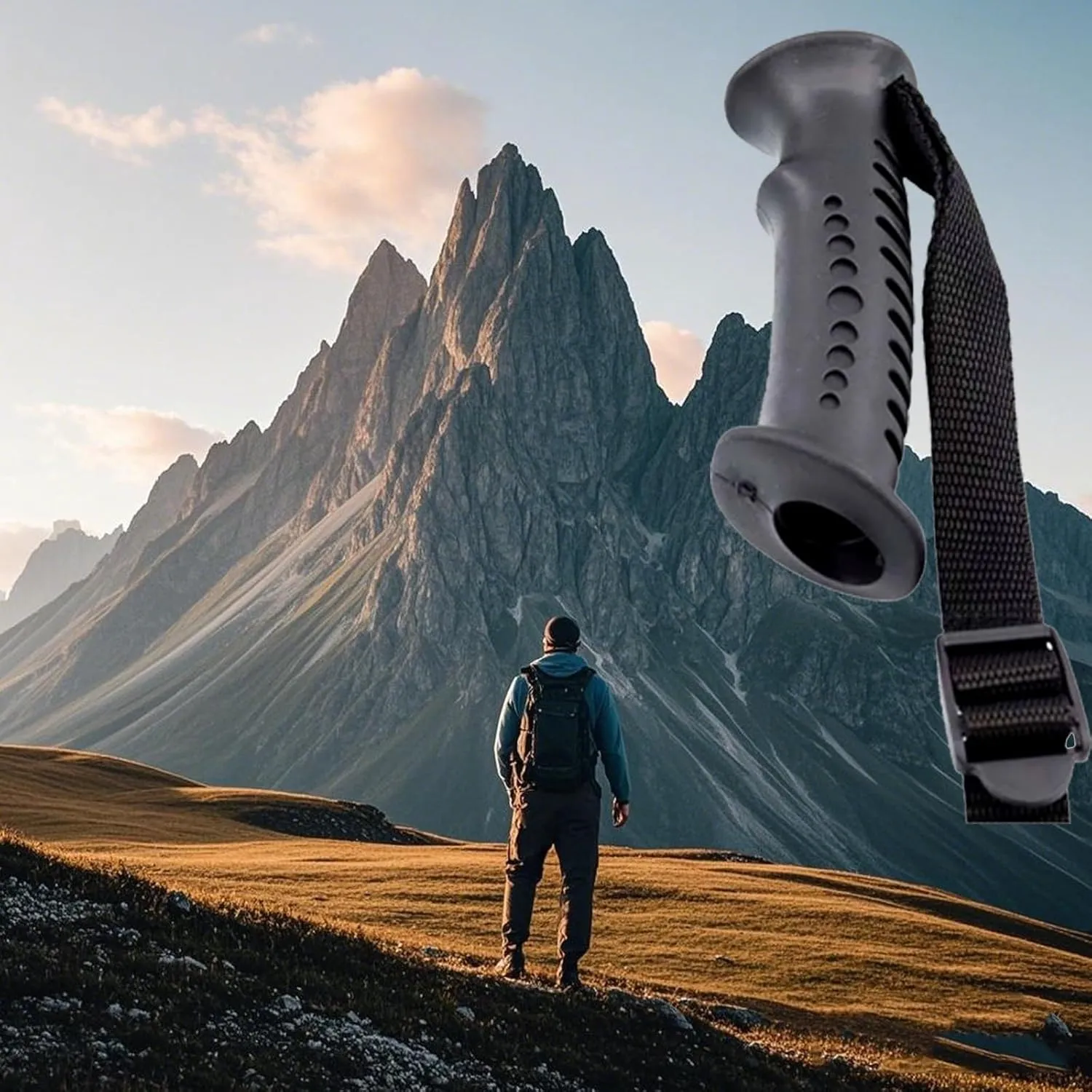 2 - Pack Trekking Pole Straight Handle Heads - Sturdy Construction and Ergonomic Grip - Ideal for All - Terrain Hiking, Snowshoeing, and Wilderness Exploration