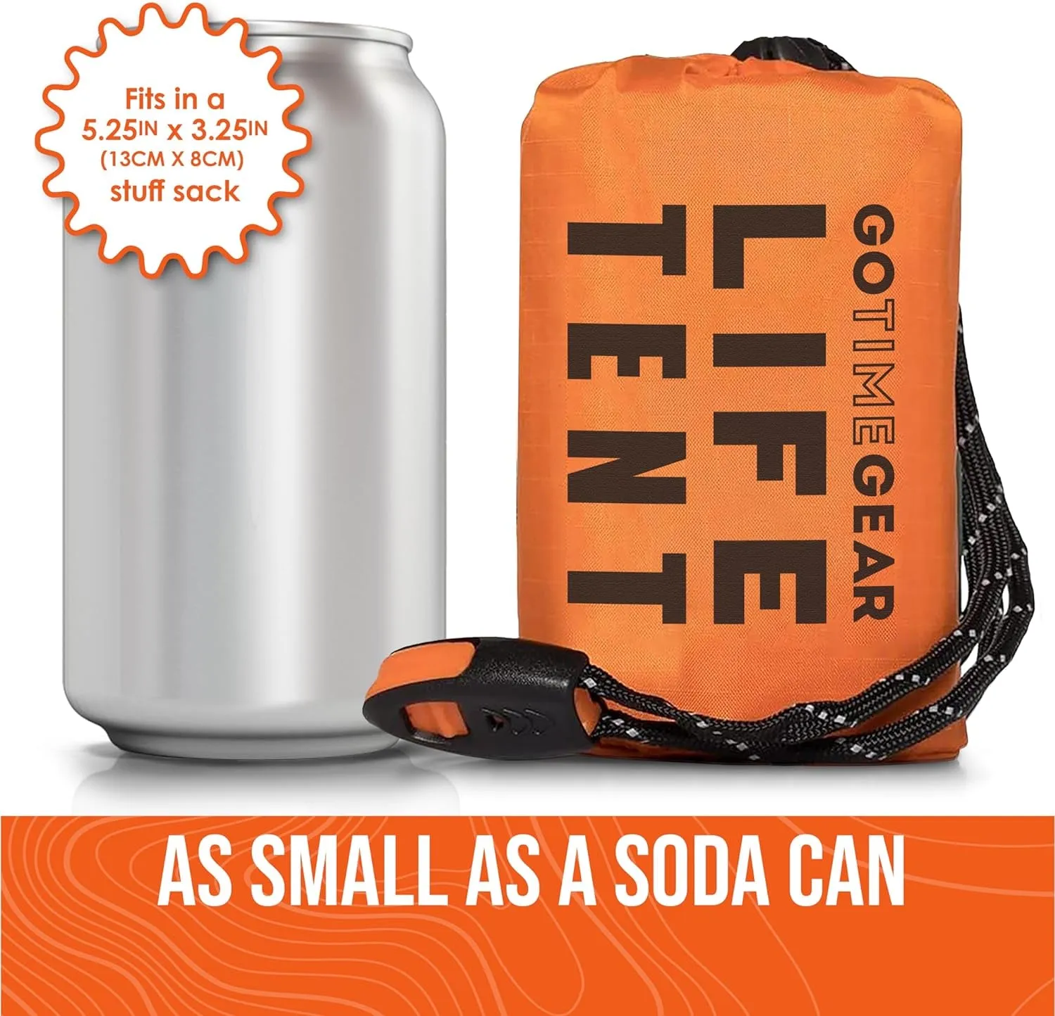 2-Person Survival Tent   Paracord w/Emergency Whistle