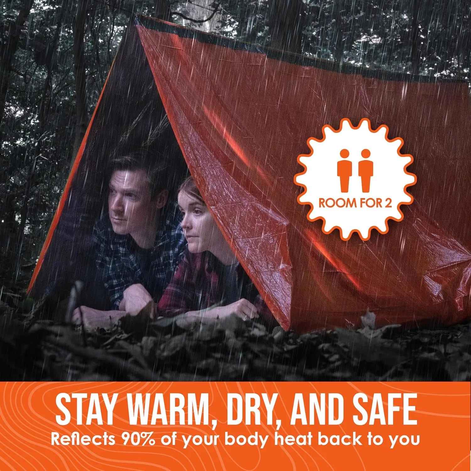 2-Person Survival Tent   Paracord w/Emergency Whistle