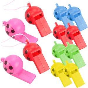 200pcs Plastic Cheer Whistle Lanyard Sports Race Whistle for Teachers Compact Referee for Emergency Use Blue Green Random Color