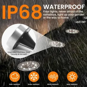 2025 Solar Ground Lights - IP68 Waterproof 8 Pack 8 LED Outdoor Landscape Lights Decor for Patio Pathway Lawn Yard Driveway Walkway- White
