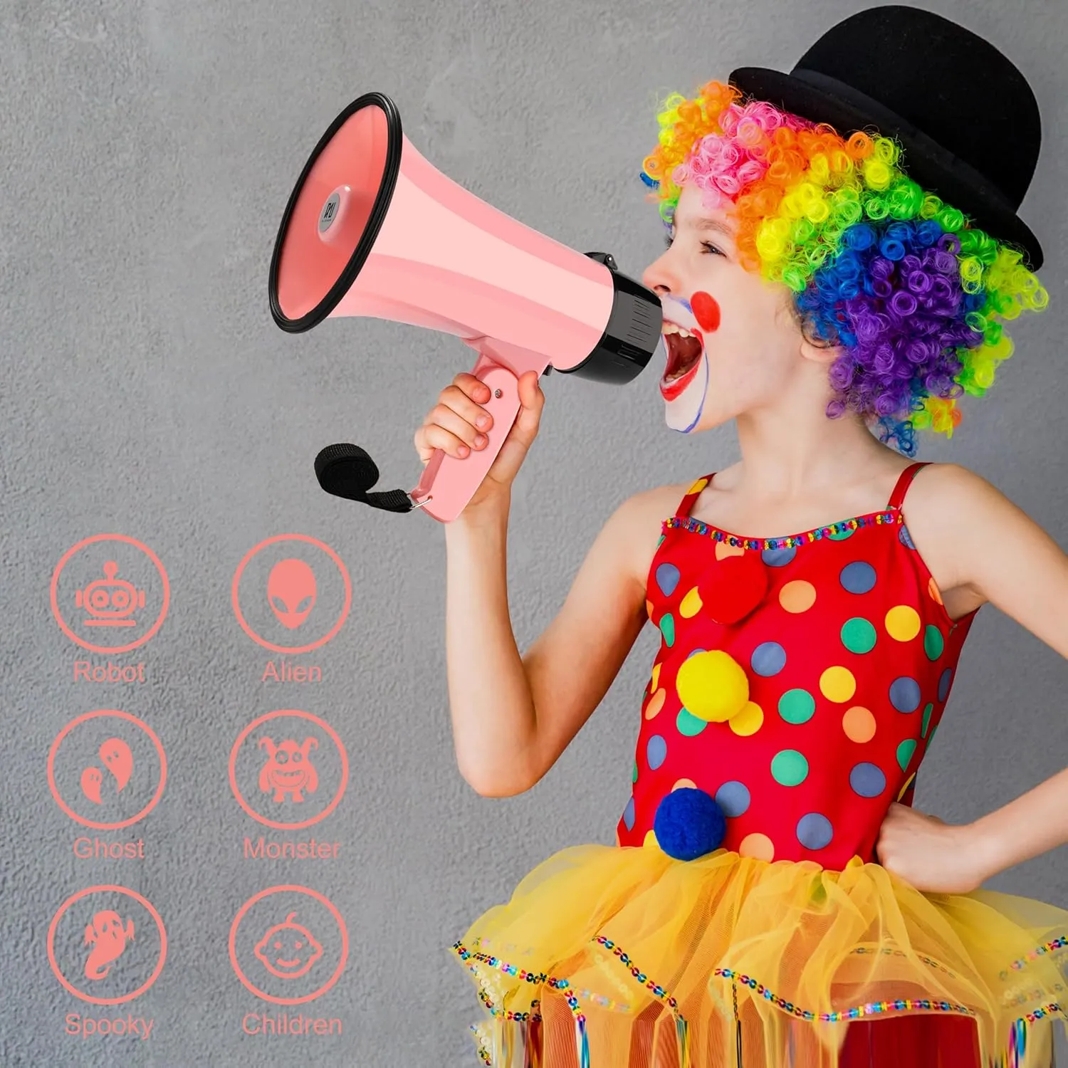 20W Megaphone Bullhorn| Bull Horn Loud Speaker with Bluetooth | Mega Phone Built-in Siren & Whistle Plus Recording funcation | Voice Changer for Adults, Kids, Party Games and Outdoor