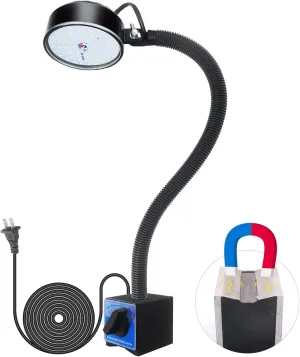 20W WangJiaTai Magnetic Work Light, LED Sewing Machine Light with 20 in Flexible Gooseneck and Magnetic Base, Magnetic Shop Lamp, Lathe Light for Work Bench, Industrial Lighting, 2000Lumens, Black