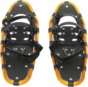 25 Inch Snowshoes and Adjustable Trekking Poles Bundle for Adults Men Women Youth, Lightweight Aluminum All Terrain Snowshoes Set with Carry Bag