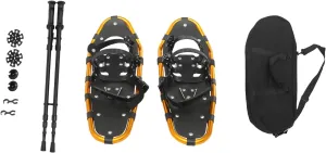 25" Lightweight Snow Shoes - Aluminum Frame Snow Shoes for Mens and Women with Adjustable Trekking Poles and Carrying Tote Bag, All-Terrain Snowshoes for Ski Resorts and Outdoor Skiing