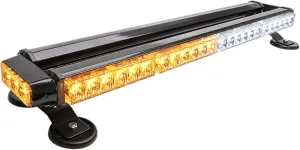 26.5" Amber white 54 LED Automotive Rooftop Beacon Emergency Warning Flashing Snow Plow Light Bar Strobe Light Traffic Advisor For Tow Work Truck with Magnetic Base Double Side