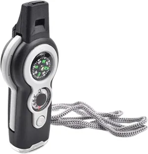 2x7in1 Hiking Safety Whistle & Magnifier Flashlight Compass