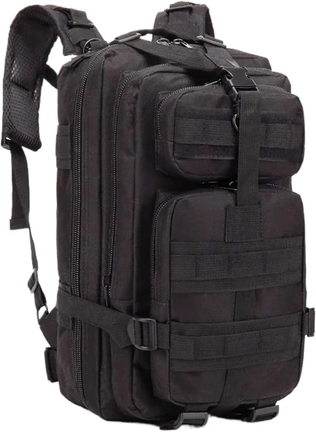30L Tactical Backpacks Man Traveling Bags Survival Outdoor 3P Assault Pack EDC Molle Pack Hiking Trekking Hunting Bag(Black)