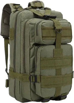 30L Tactical Backpacks Man Traveling Bags Survival Outdoor 3P Assault Pack EDC Molle Pack Hiking Trekking Hunting Bag(Green)