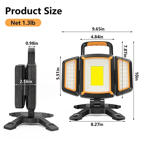 30W Rechargeable Work Light,3000 Lumen Magnetic Work Light Battery Powered