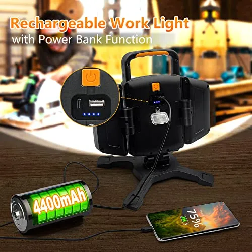 30W Rechargeable Work Light,3000 Lumen Magnetic Work Light Battery Powered