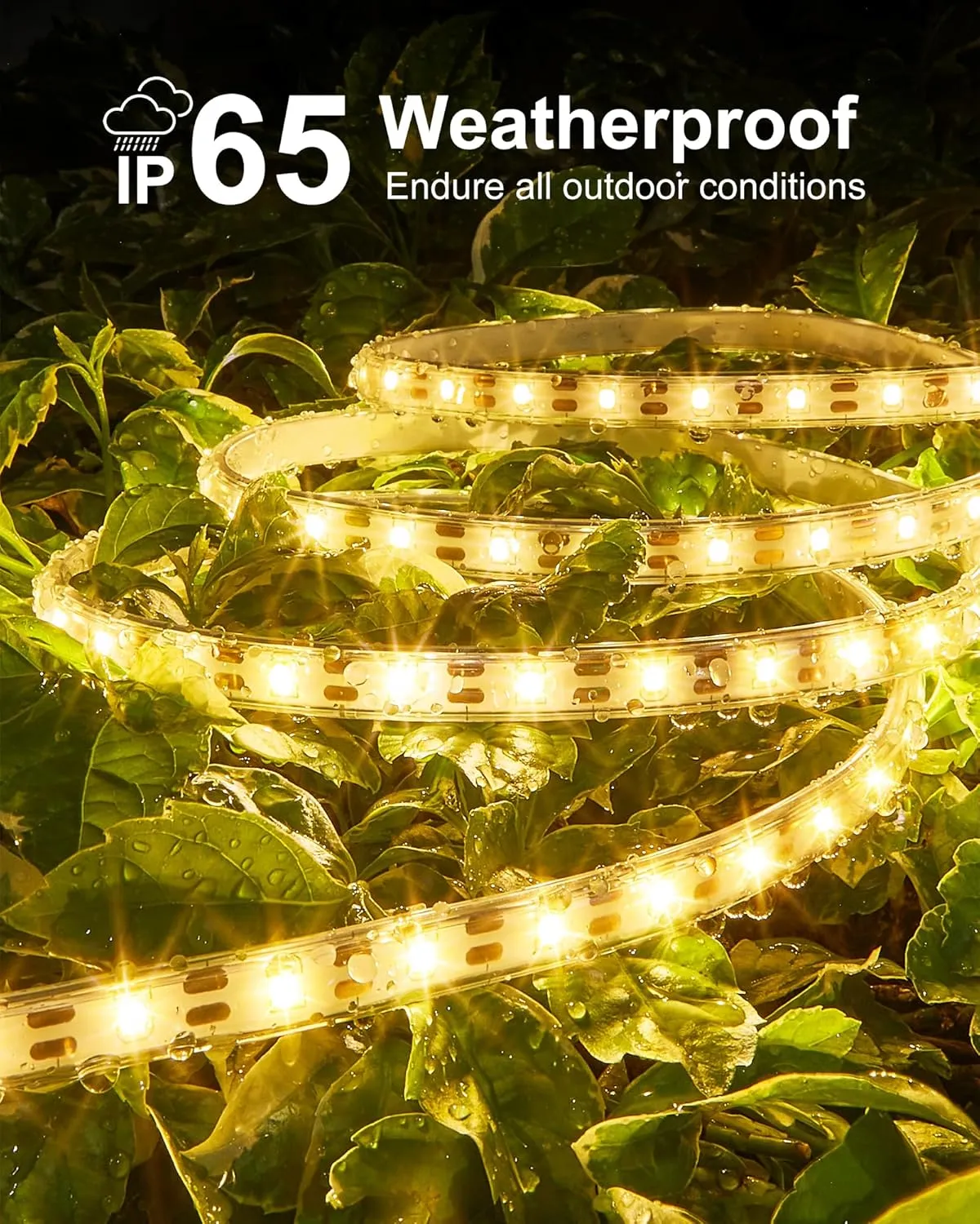 32.8FT Solar LED Strip Lights Outdoor Warm White, 600LEDs Solar & USB Powered Dimmable Strip Lights with Remote, IP65Waterproof LED Strips for Gazebo Balcony Swimming Pool Deck Decor