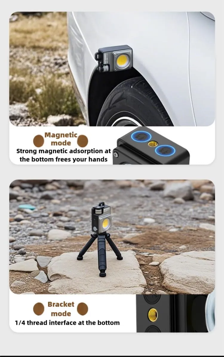 3500lm Outdoor Camping Light with Magnetic Mount, 3000mAh Battery, Multiple Modes, Color Temperature Control, Black
