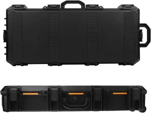 39-Inch Tactical Equipment Storage Case, Rolling Hard Shell for Rifles, Waterproof Outdoor Protection Box with Lockable Hasp