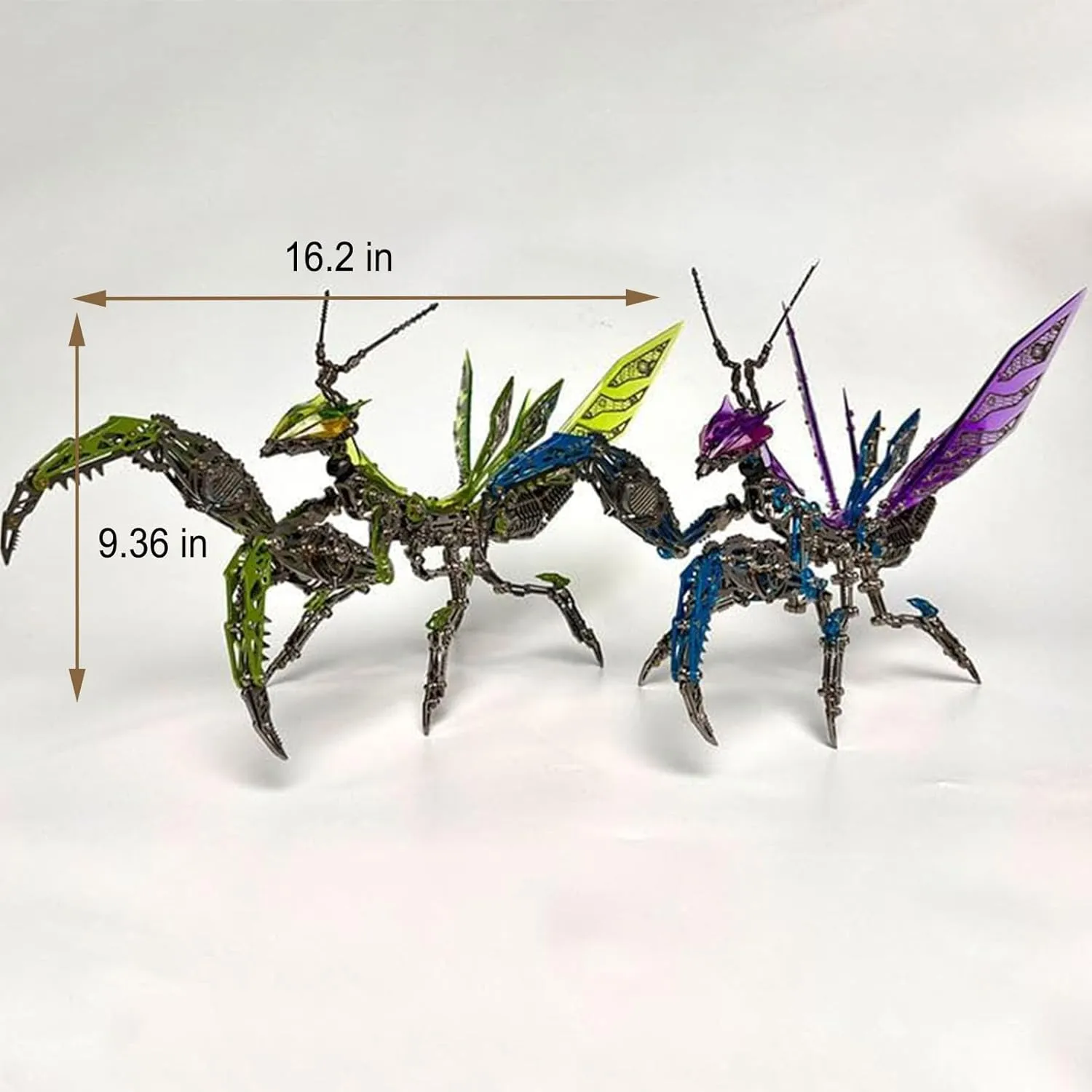 3D Metal Puzzles for Adults, Giant Mantis Model Kit - Steampunk DIY Ornament - Assembly Jigsaw Crafts Brain Teaser - Perfect Room Decor and Gift Choice(1200 PCS, Grass Green)