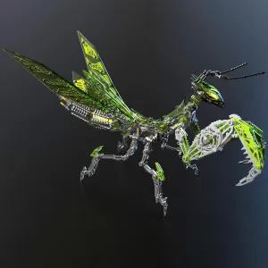 3D Metal Puzzles for Adults, Giant Mantis Model Kit - Steampunk DIY Ornament - Assembly Jigsaw Crafts Brain Teaser - Perfect Room Decor and Gift Choice(1200 PCS, Grass Green)