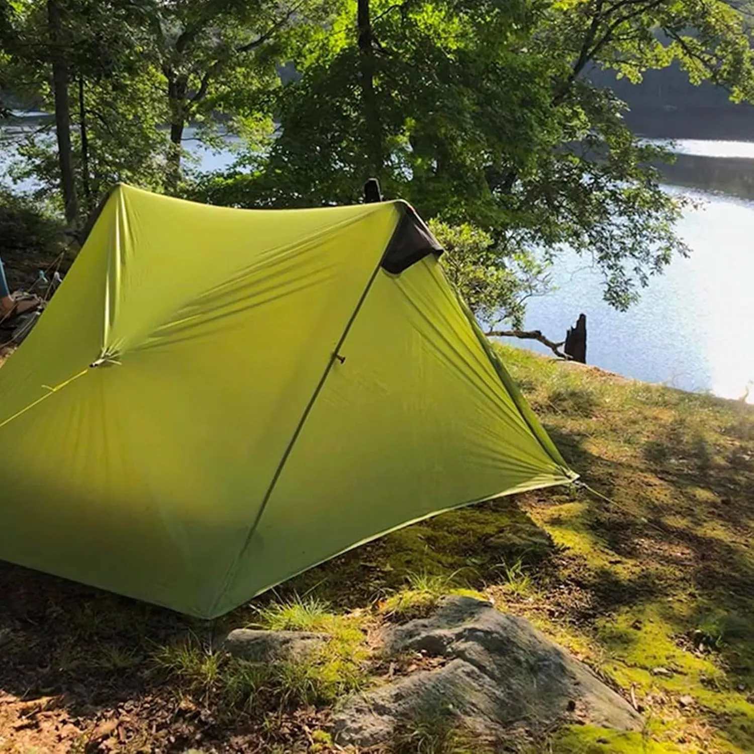 3FULGEAR Lanshan 2 Tent 2 Person Ultralight Camping Tent, 3/4 Season Professional 15D Silnylon Rodless Tent for Camping, Climbing, Hiking