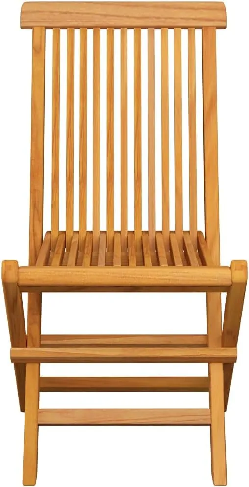 4-Pack Folding Patio Chairs with Anthracite Cushions Solid Teak Wood Outdoor Dining Chairs for Backyard Camping Lawn