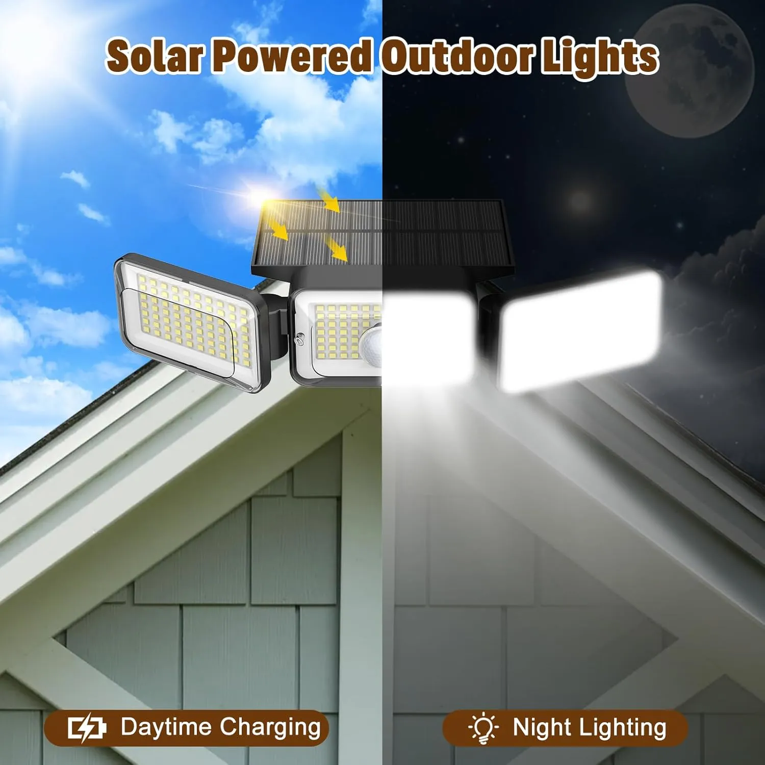 4 Pack Solar Lights Outdoor, 2800LM 218 Led Motion Sensor Outdoor Lights with Remote Control, 3 Heads IP65 Waterproof Security Solar Flood Lights for Outside Backyard Yard Porch