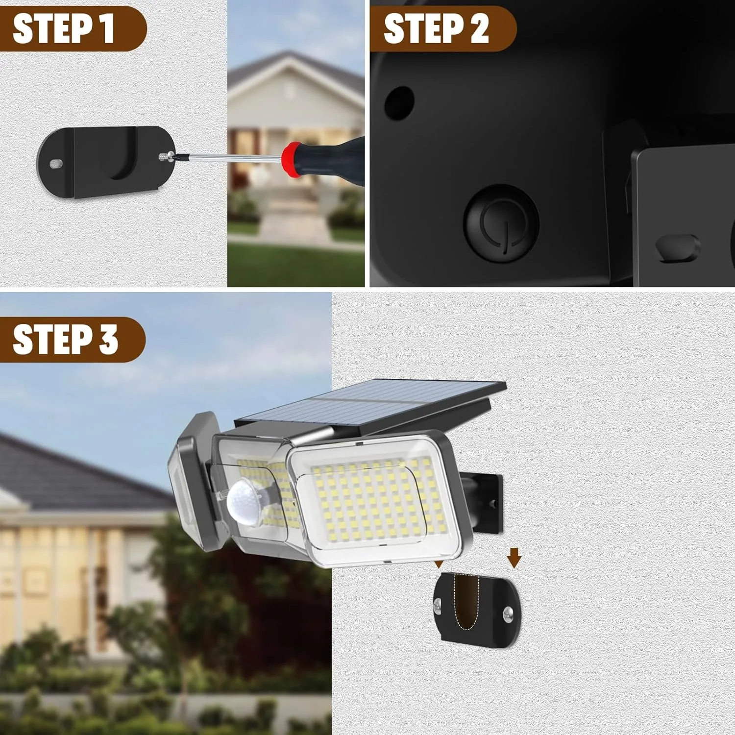 4 Pack Solar Lights Outdoor, 2800LM 218 Led Motion Sensor Outdoor Lights with Remote Control, 3 Heads IP65 Waterproof Security Solar Flood Lights for Outside Backyard Yard Porch