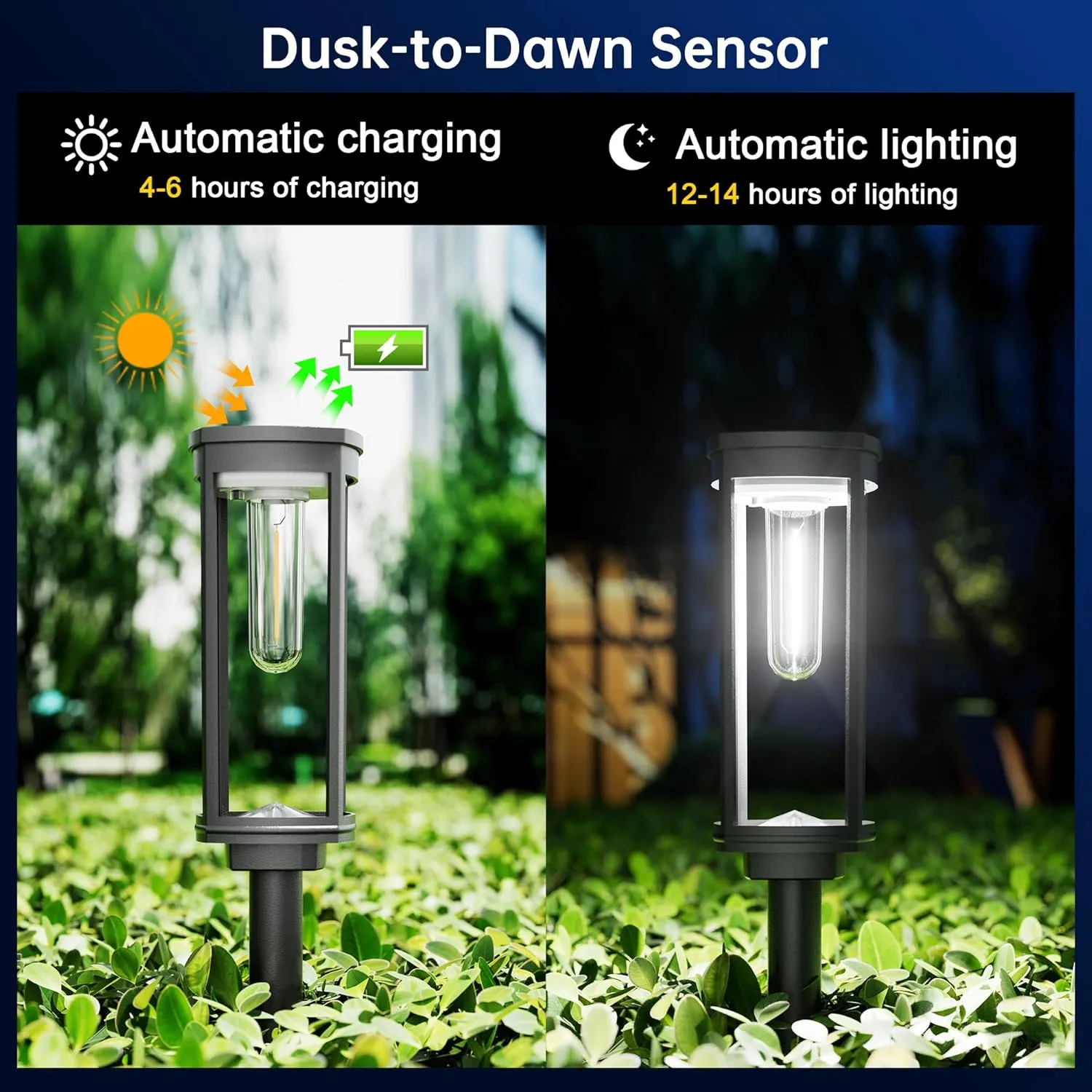 4 Pack Solar Pathway Lights Outdoor, Modern Super Brightness LED Path IP65 Waterproof Garden Lights Solar Powered Landscape Lighting for Outside Yard Garden Driveway Walkway