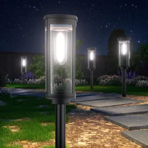 4 Pack Solar Pathway Lights Outdoor, Modern Super Brightness LED Path IP65 Waterproof Garden Lights Solar Powered Landscape Lighting for Outside Yard Garden Driveway Walkway