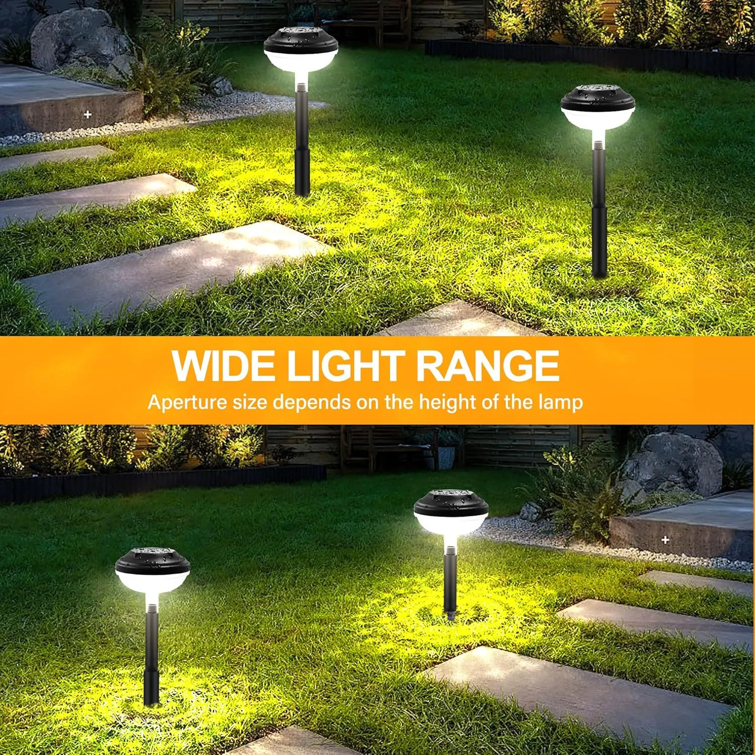 4 Pack Solar Pathway Lights, White LED Path Lights Outdoor Waterproof, Solar Powered Garden Lights for Walkway Yard Backyard Lawn Landscape Decorative (White)