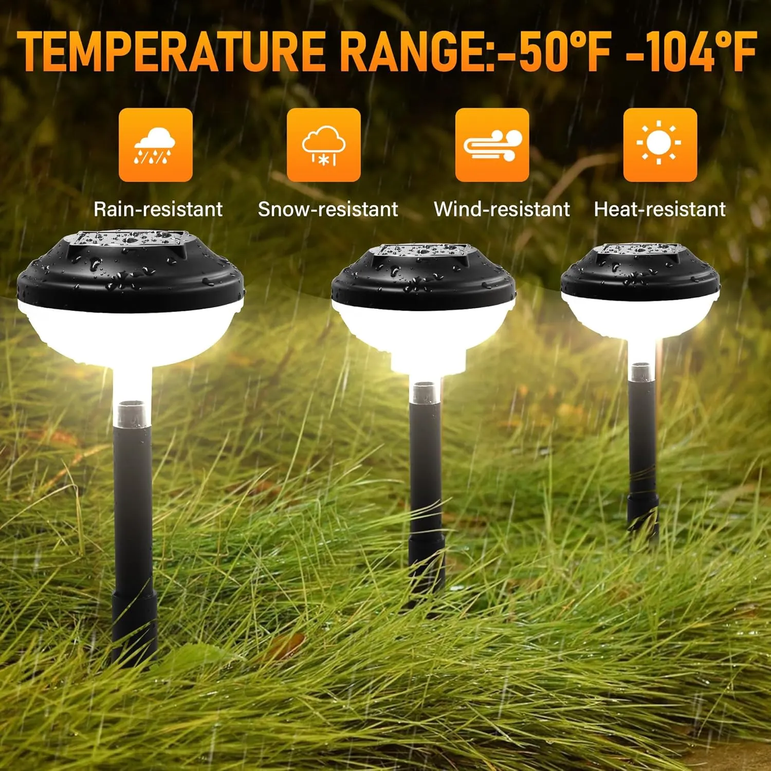 4 Pack Solar Pathway Lights, White LED Path Lights Outdoor Waterproof, Solar Powered Garden Lights for Walkway Yard Backyard Lawn Landscape Decorative (White)